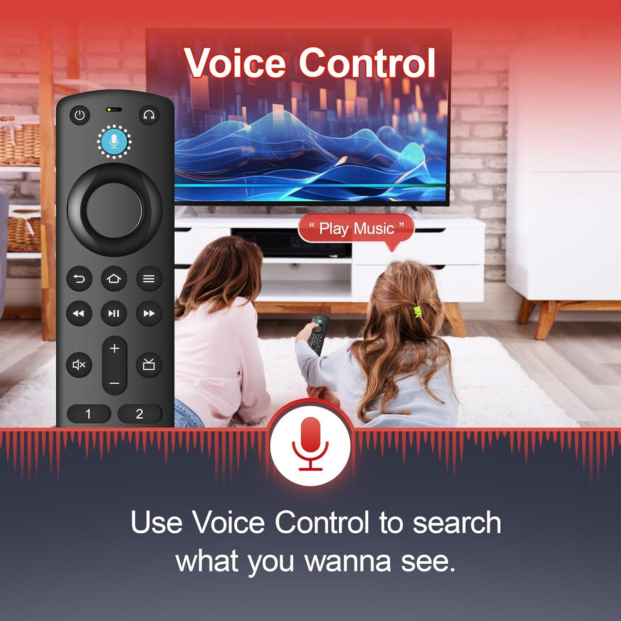 Replacement Voice Remote (3rd Gen Pro Plus) for Fire TV Stick, Cube, 4K, 4K Max, and Lite Smart TVs, Voice Remote Control for Insignia, Toshiba, and Pioneer Smart TVs