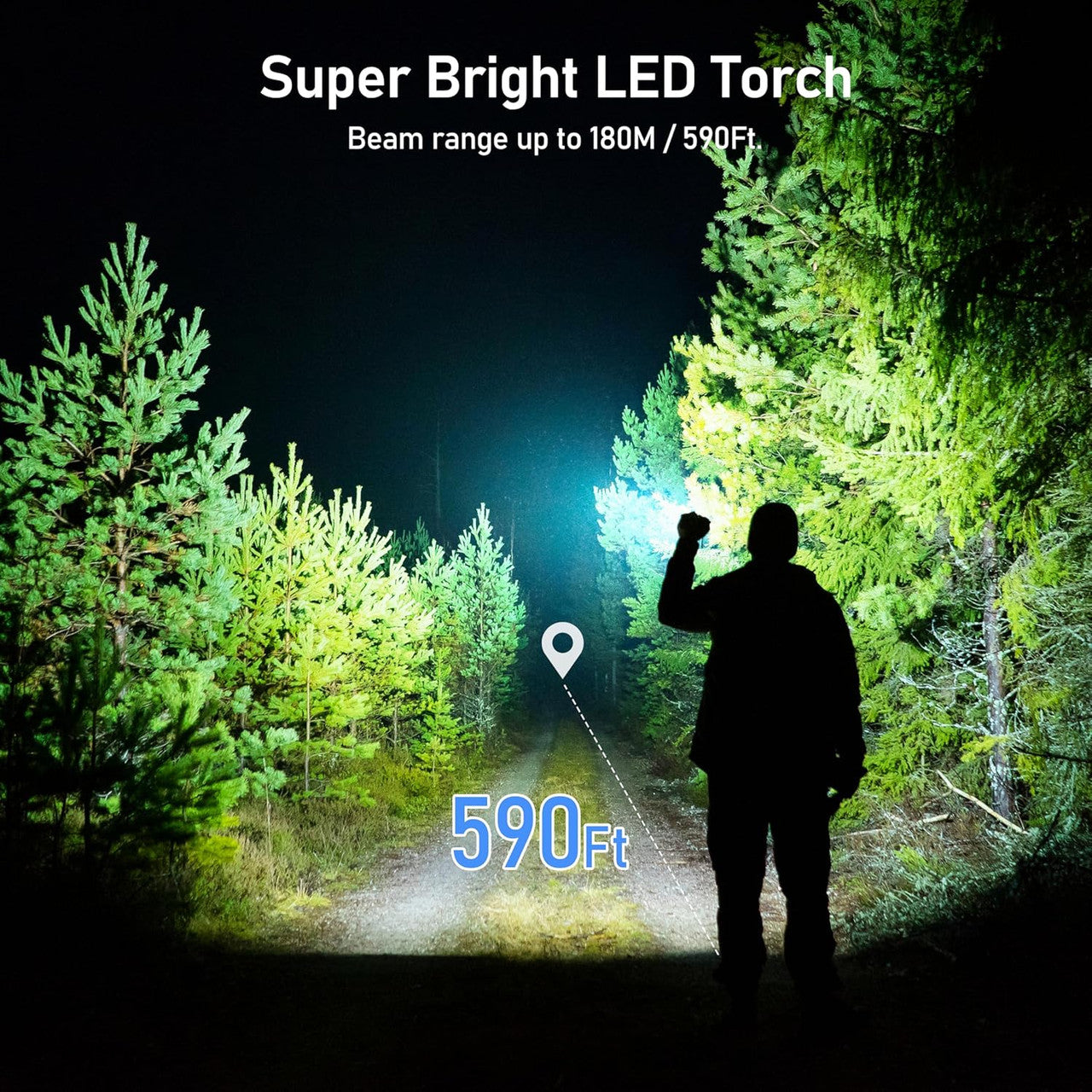 Blukar LED Torch Rechargeable, 2000L Super Bright Adjustable Focus Flashlight, 4 Lighting Modes, Long Battery Life, Waterproof Pocket Size Torch for Power Cuts, Emergency, Camping, Hiking, Outdoor [Energy Class A+++]