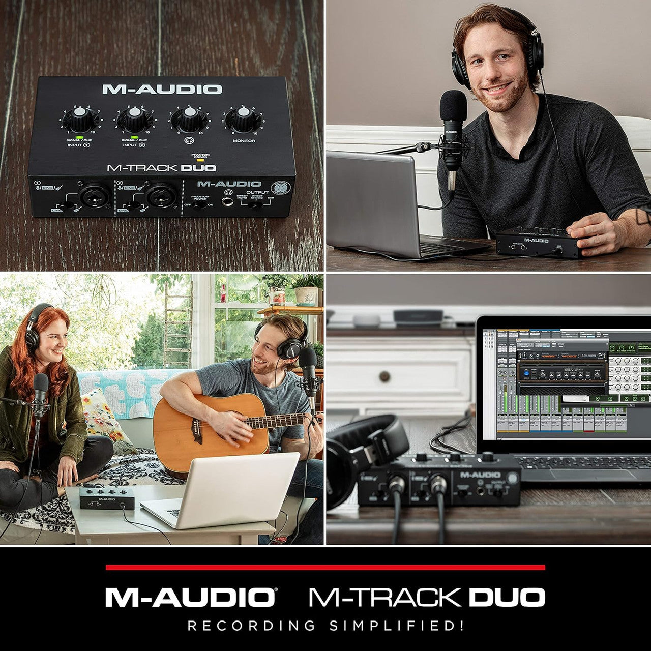 M-AUDIO HDH40 - Over Ear Studio Headphones with Closed Back Design, Flexible Headband and 2.7m Cable for Studio Monitoring, Podcasting and Recording