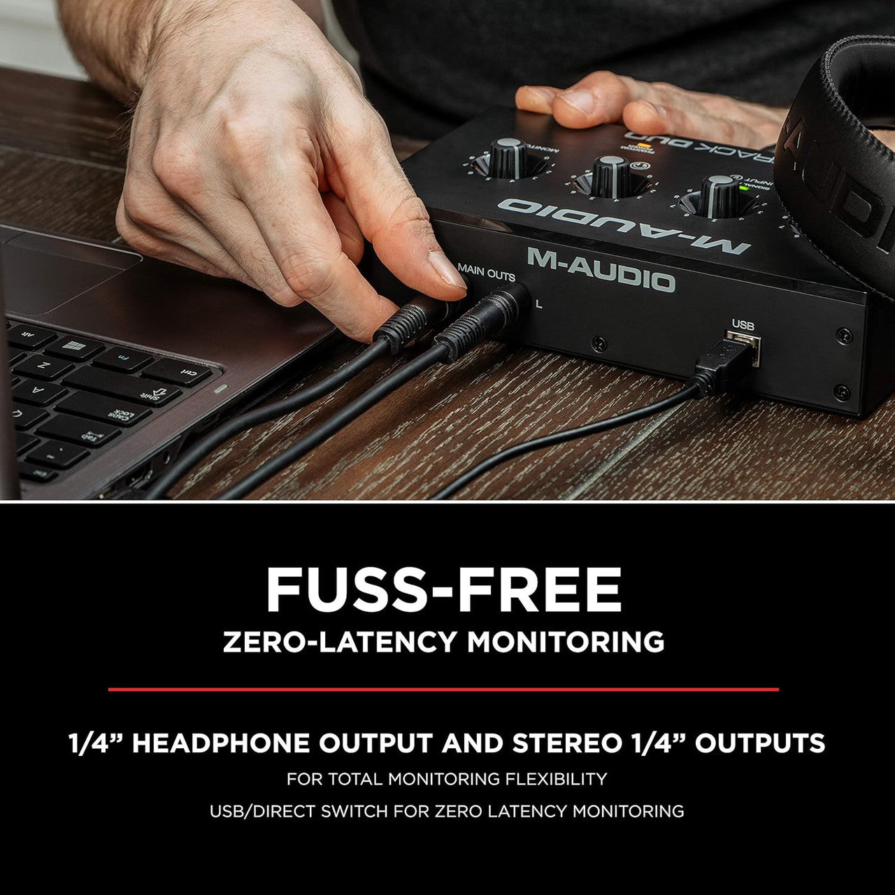 M-AUDIO HDH40 - Over Ear Studio Headphones with Closed Back Design, Flexible Headband and 2.7m Cable for Studio Monitoring, Podcasting and Recording