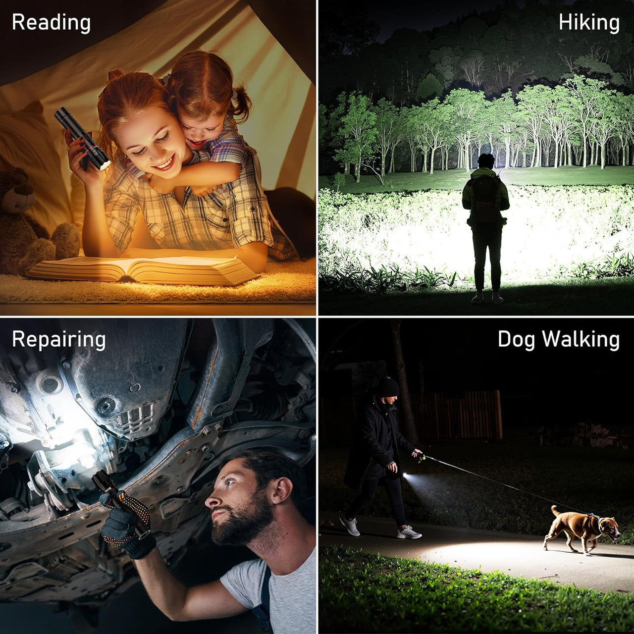 Blukar LED Torch 2 Colour Temperatures, 2000 L Super Bright Zoomable Torches Rechargeable with 10 Light Modes, Long Battery Life, Waterproof Hand Lamp Flashlight for Camping, Outdoor, Emergency, etc. [Energy Class A+++]
