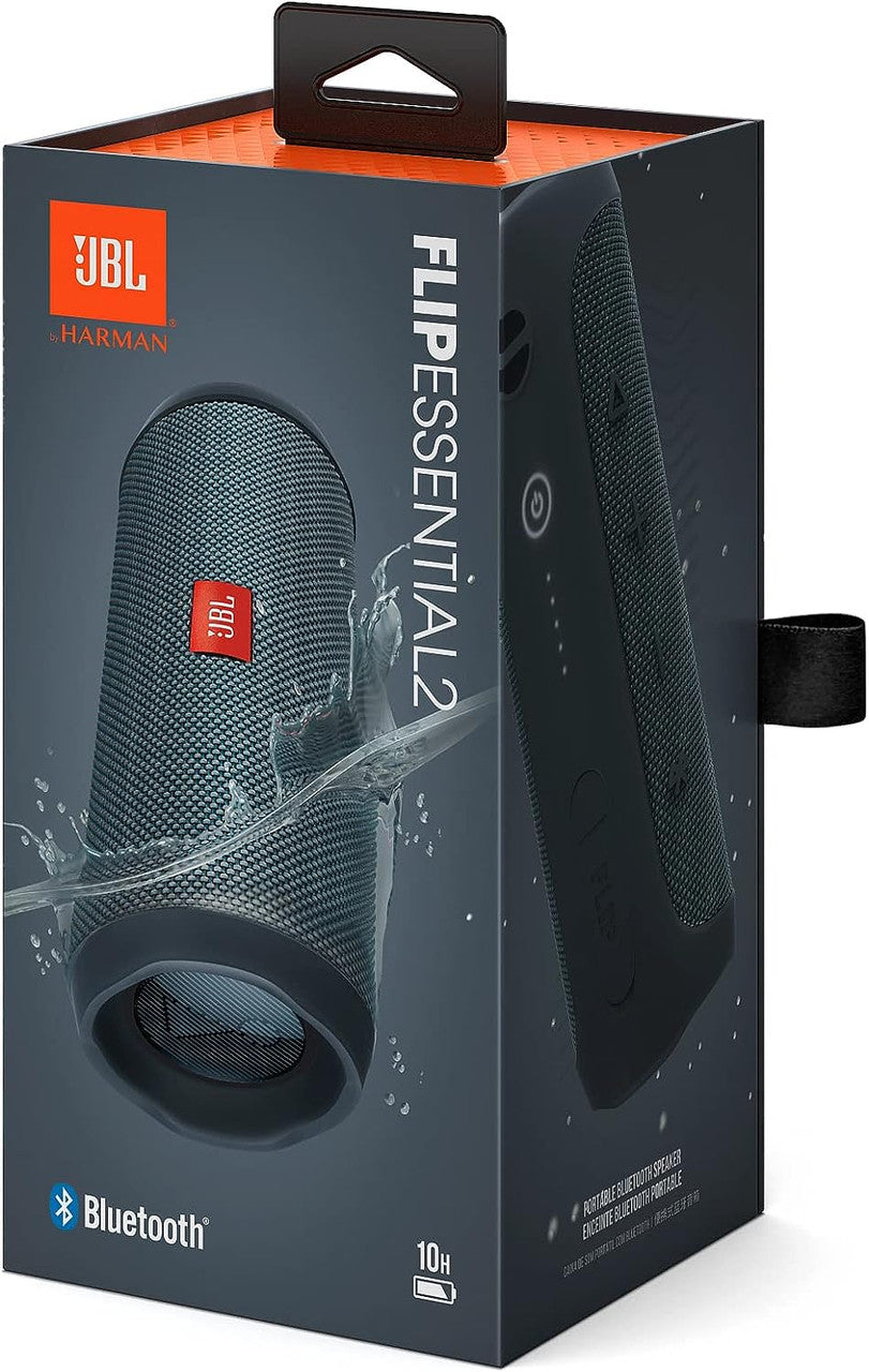 JBL Flip Essential 2 Portable Bluetooth Speaker with Rechargeable Battery, IPX7 Waterproof, 10h Battery Life, Black Color