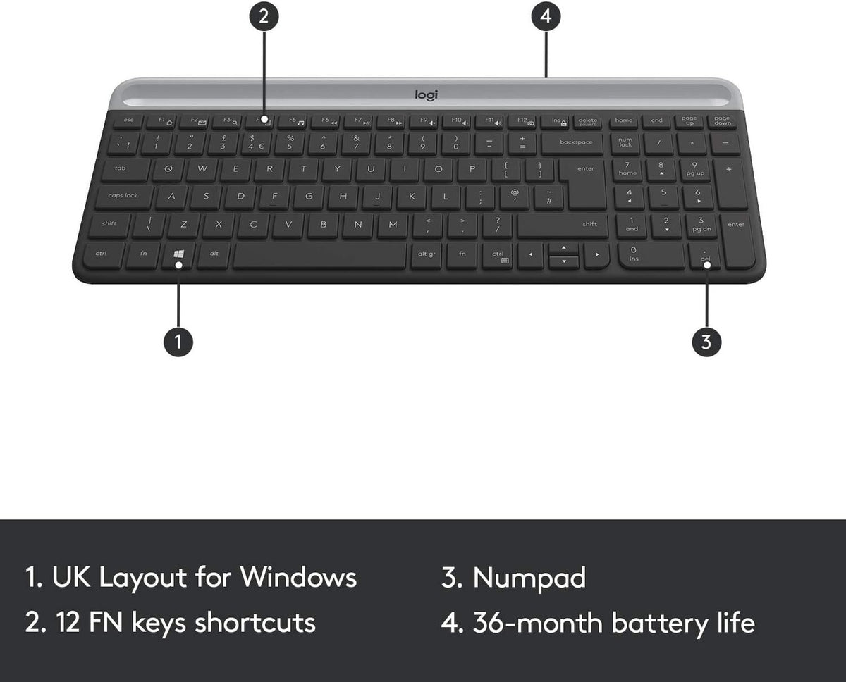 Logitech MK470 Slim Wireless Keyboard & Mouse Comb
